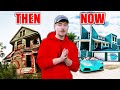 5 YouTubers Houses Then And Now! (MrBeast, Jelly, Unspeakable, DanTDM)