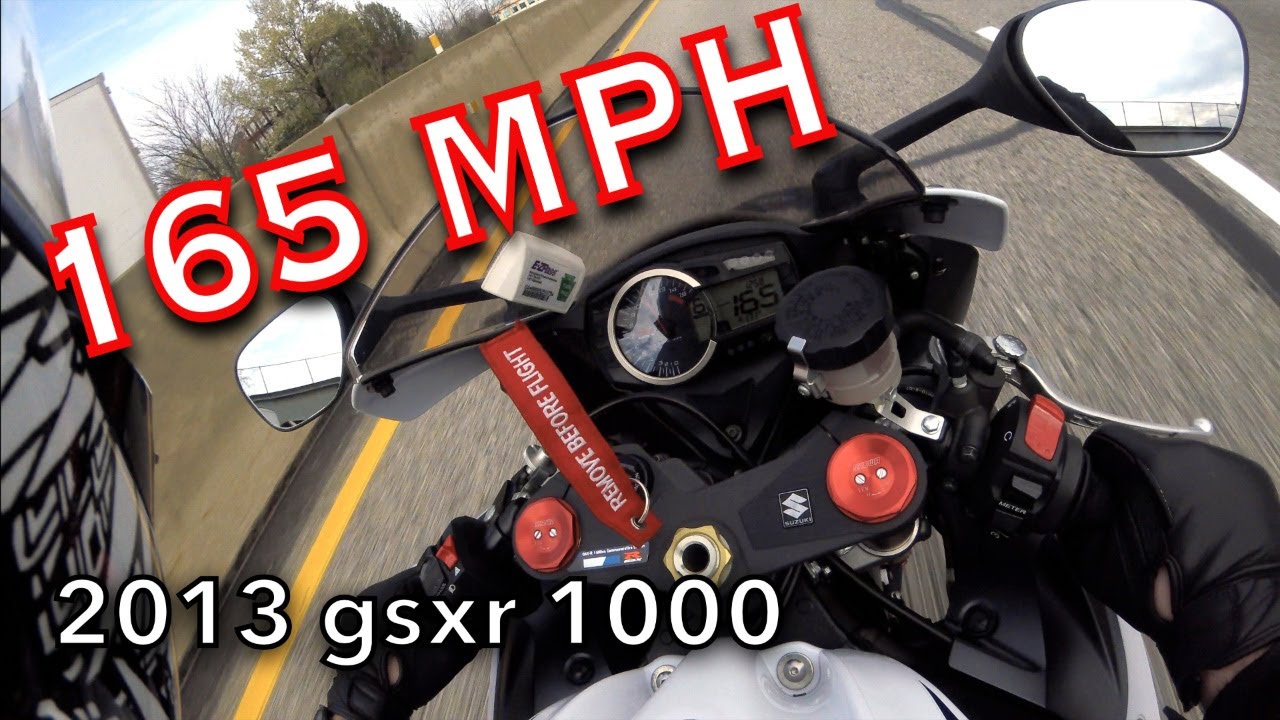 165 MPH on 2013 GSXR 1000 YouTube