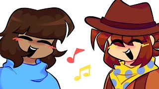 • Frisk And Clover Vibin' With The Menu Theme! - Small Animation/ Filler (Undertale/ Ut Yellow) •