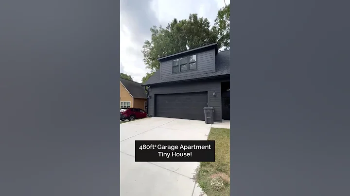 Would you live in this 480-sqft carriage house (small home above a 2-car garage)?#home