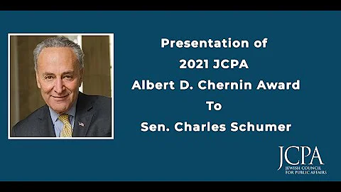 JCPA2021: Sen. Chuck Schumer Accepts JCPA Albert D...