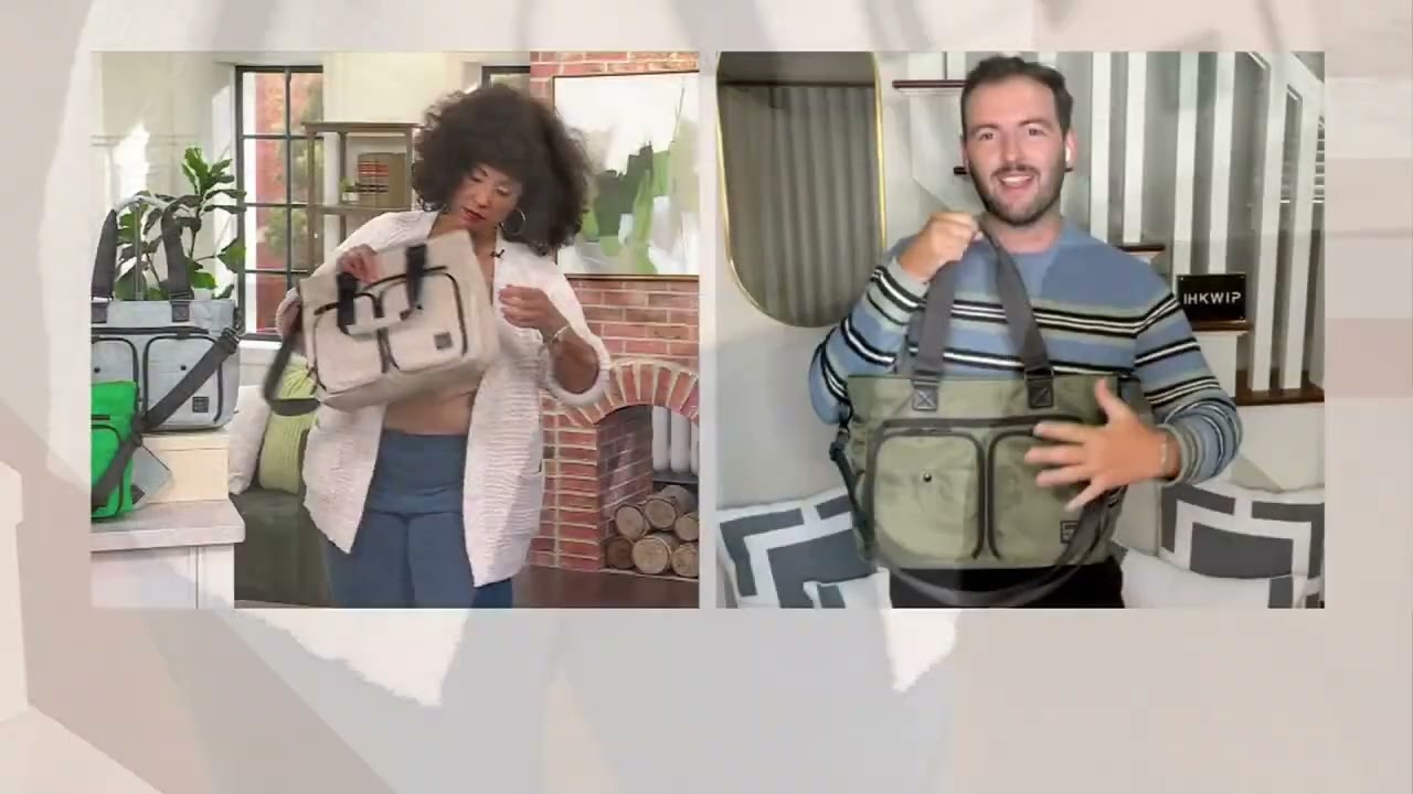 IHKWIP Cargo Catchall Tote with Removable RFID Wallet on QVC