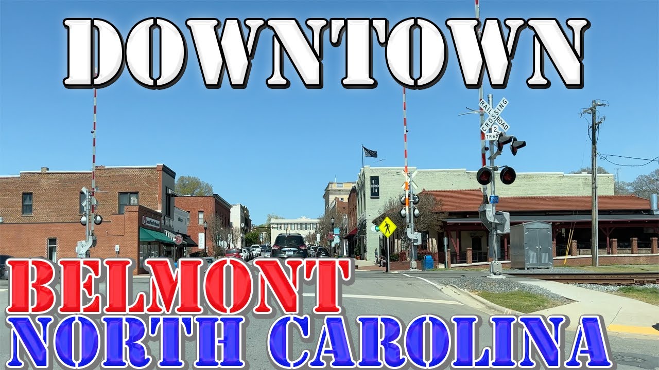 Belmont - North Carolina - 4K Downtown Drive - YouTube