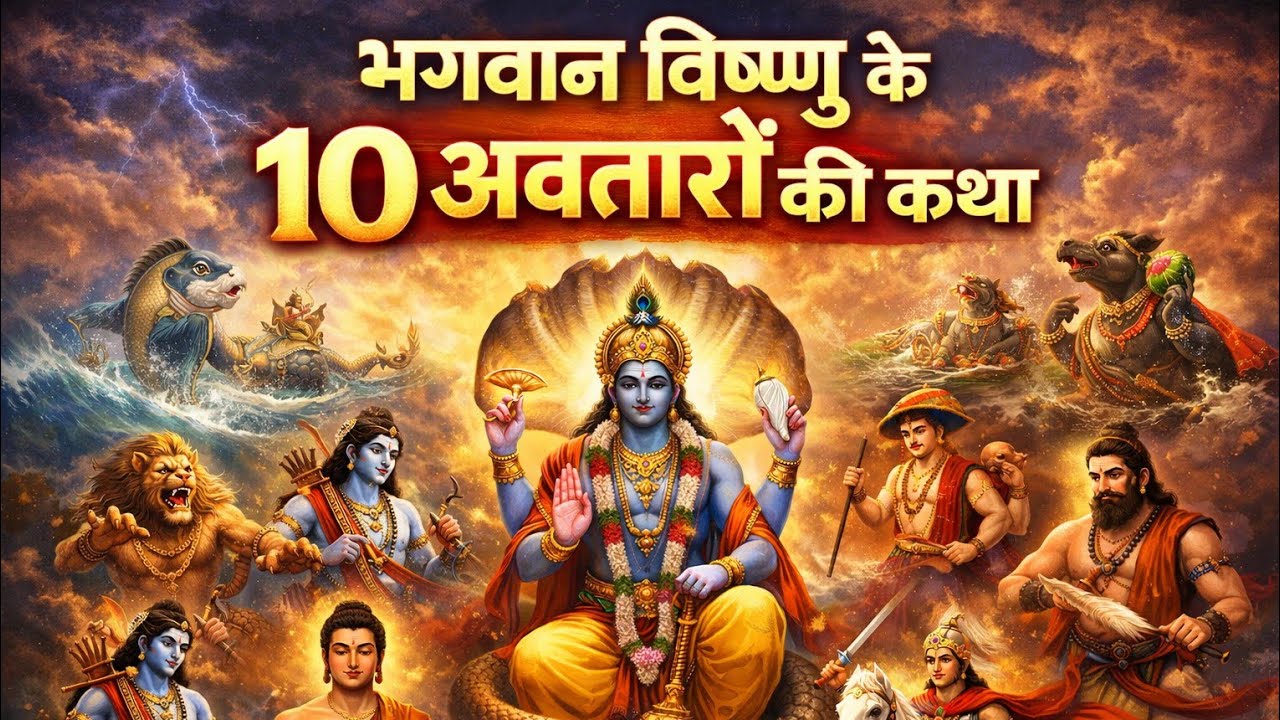 भगवान विष्णु के 10 अवतार की संपूर्ण कथा | दशावतार रहस्य#mahabharat #motivation #ramayan #buddha 