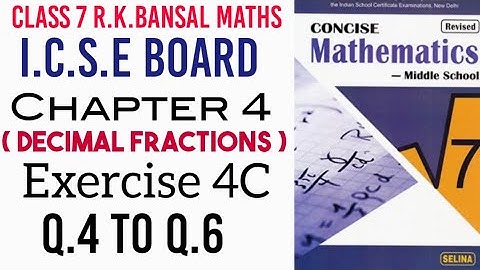 Exercise 4C Q.4 to Q.6 Class 7 ICSE Maths Selina Publisher