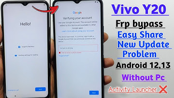 Vivo Y20 Frp Bypass Android 12 " Easy share New Update Problem " Vivo Y20 Gmail Lock Remove " No Pc
