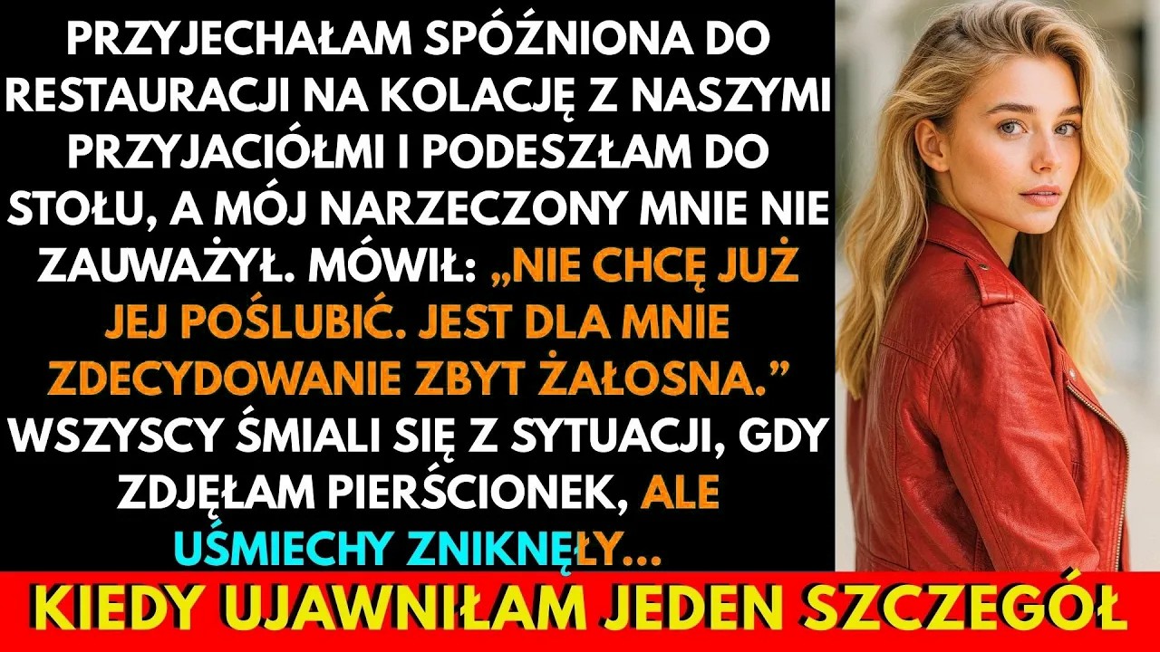 Stałam trzy kroki za krzesłem mojego narzeczonego, kiedy usłyszałam: „Nie chcę się już z nią żenić. Jest dla mnie po prostu zbyt żałosna”. Śmiał się z mojej kariery przy naszym wspólnym stoliku,...