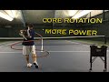 Effortless Power from Core Rotation Timing in Tennis