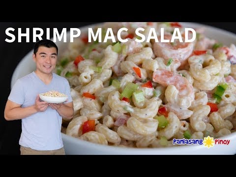 Seared Shrimp Macaroni Salad with Roasted Bell Pepper