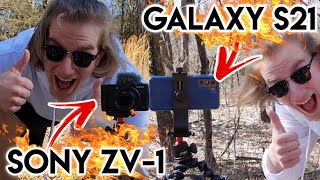 SONY ZV-1 vs Samsung Galaxy S21 VLOGGING COMPARISON! | Which is BETTER for Vlogging???