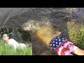 HAND FISHING DEEP UNDERWATER HOLES FOR CATFISH