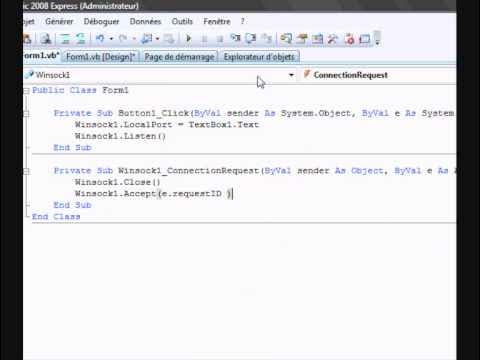 Winsock client/server tutorial in VB.NET - YouTube