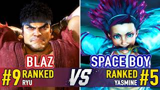 SF6 🤜 BLAZ (#9 Ranked Ryu) vs SPACE BOY (#5 Ranked Yasmine) 🤛 SF6 High Level Gameplay screenshot 1