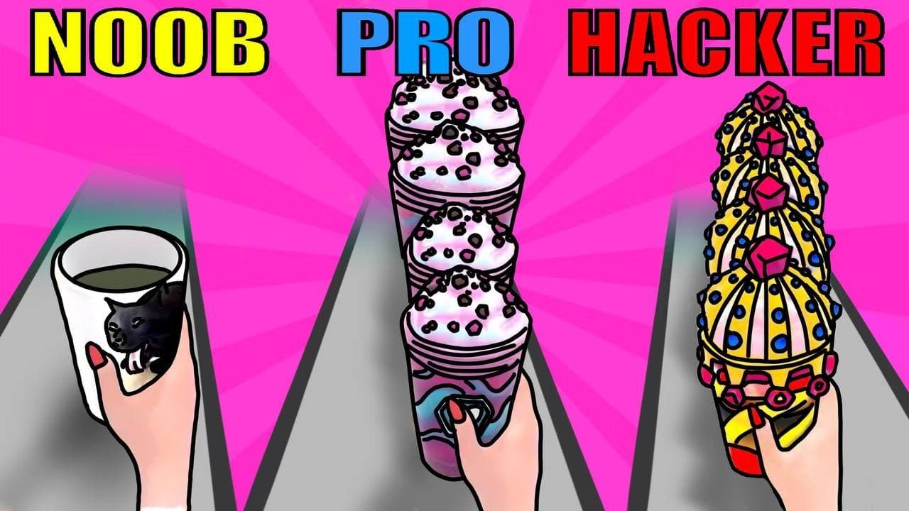 NOOB vs PRO vs HACKER in Coffee Stack
