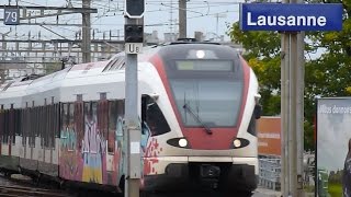 Train watching at Gare de Lausanne, Switzerland,