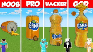 FANTA SODA HOUSE BUILD CHALLENGE  Minecraft Battle: NOOB vs PRO vs HACKER vs GOD / Animation