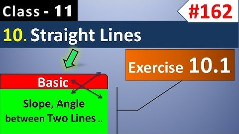 Exercise 10.1 (slope, angle between 2 lines) || Straight Lines Class 11 || Class 11 Maths Chapter 10