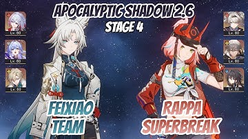 Feixiao Team & Rappa SB w/ Firefly Apocalyptic Shadow Stage 4 (3 Stars) | Honkai Star Rail
