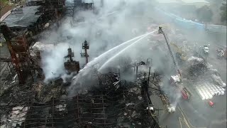 Drone Video Shows Winston-Salem Firefighters Battling Fire At Weaver Fertilizer Plant