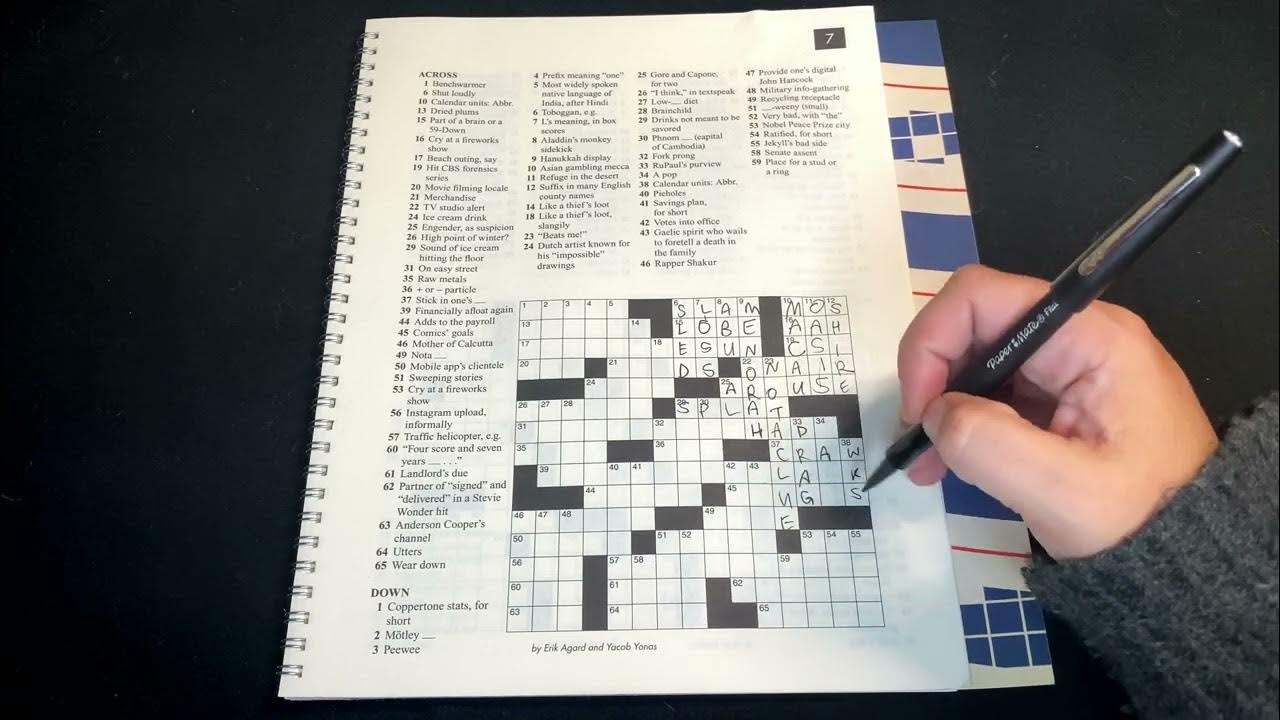 lofi asmr ny times Monday crossword puzzle *whisper* YouTube