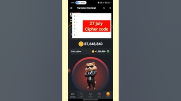 27 july Cipher code/ today new Chipher Code #hamsterkombat #ciphercode