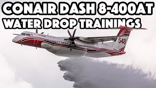 Incredible Water Drop training! Conair Aviation Dash 8400 (DH8D) action in Abbotsford (YXX/CYXX)