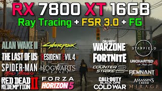 RX 7800 XT + RYZEN 7 7800X3D | Test in 25 Games | 1080p - 1440p & 4K | Ray Tracing + FSR + FG | 2024
