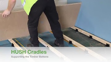 Hush Cradles: adjustable cradle for reducing impact sound in concrete or timber separating floors