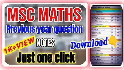 previous year question paper and notes || #MSc maths || #thiruvalluvarUniversity download