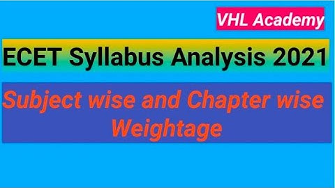 ECET Syllabus Analysis 2021