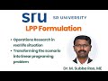 1. Introduction to Operations Research and LPP Formulation