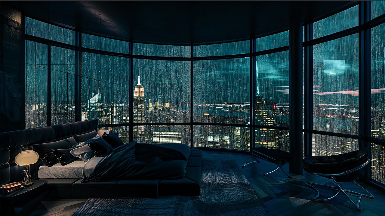 10 Hours | Rainy City Night ASMR: Bedroom Calm for Relaxation, Stress ...