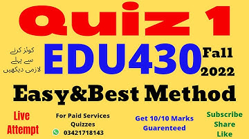edu430 quiz 1 solution fall 2022 edu430 quiz 1 solution 2022
