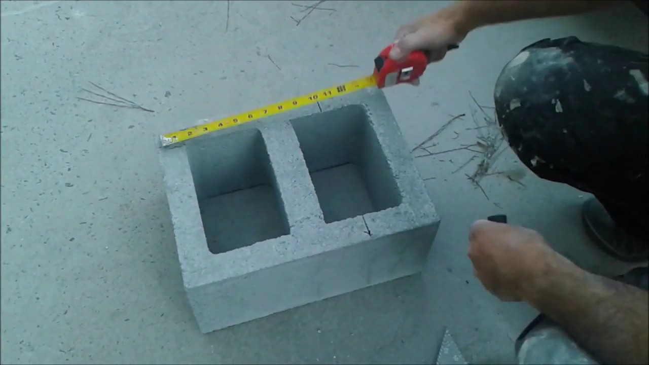 How To Cut Concrete Block Or Cinder Block To Fit - Using Grinder - For