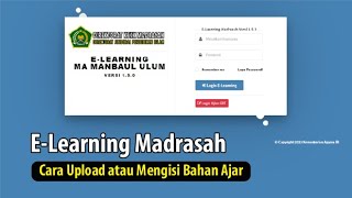 E Learning Madrasah - Cara Upload atau Mengisi Bahan Ajar