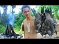 Primitive Technology with Survival Skills Hunting Birds ( Dove ) Cooking For Food