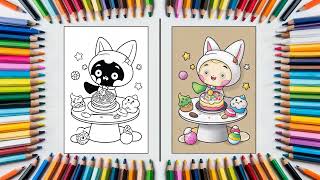Christmas Kuromi Coloring Pages Festive Playfully Spooky Fun