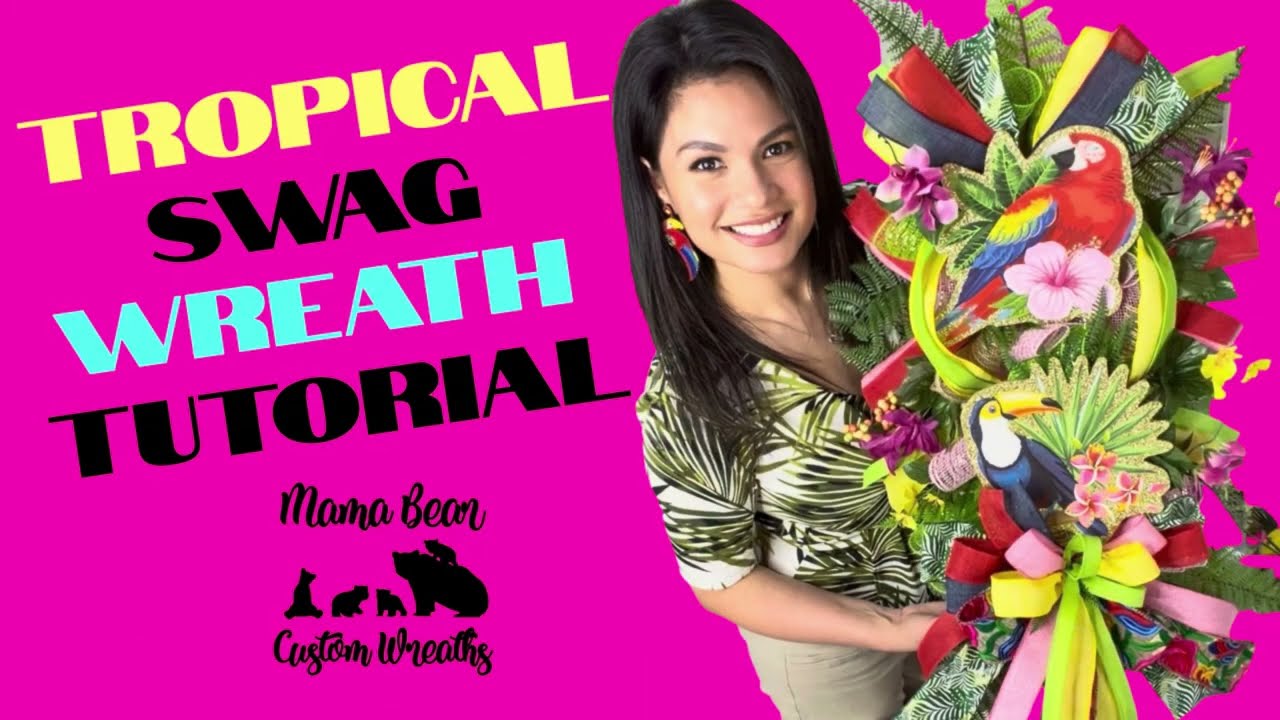 How to Make an Extra Tall Tropical Swag Wreath | Elongated Wreath