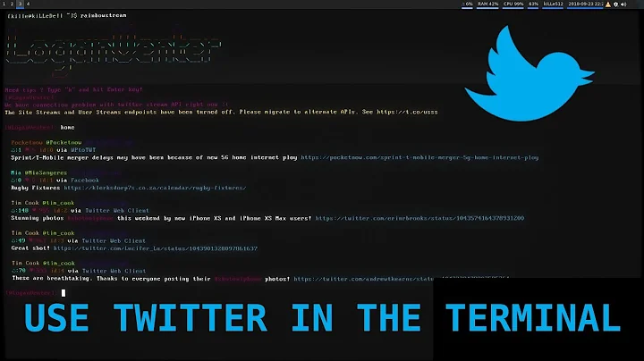 Tweet from the Linux Terminal using RainbowStream