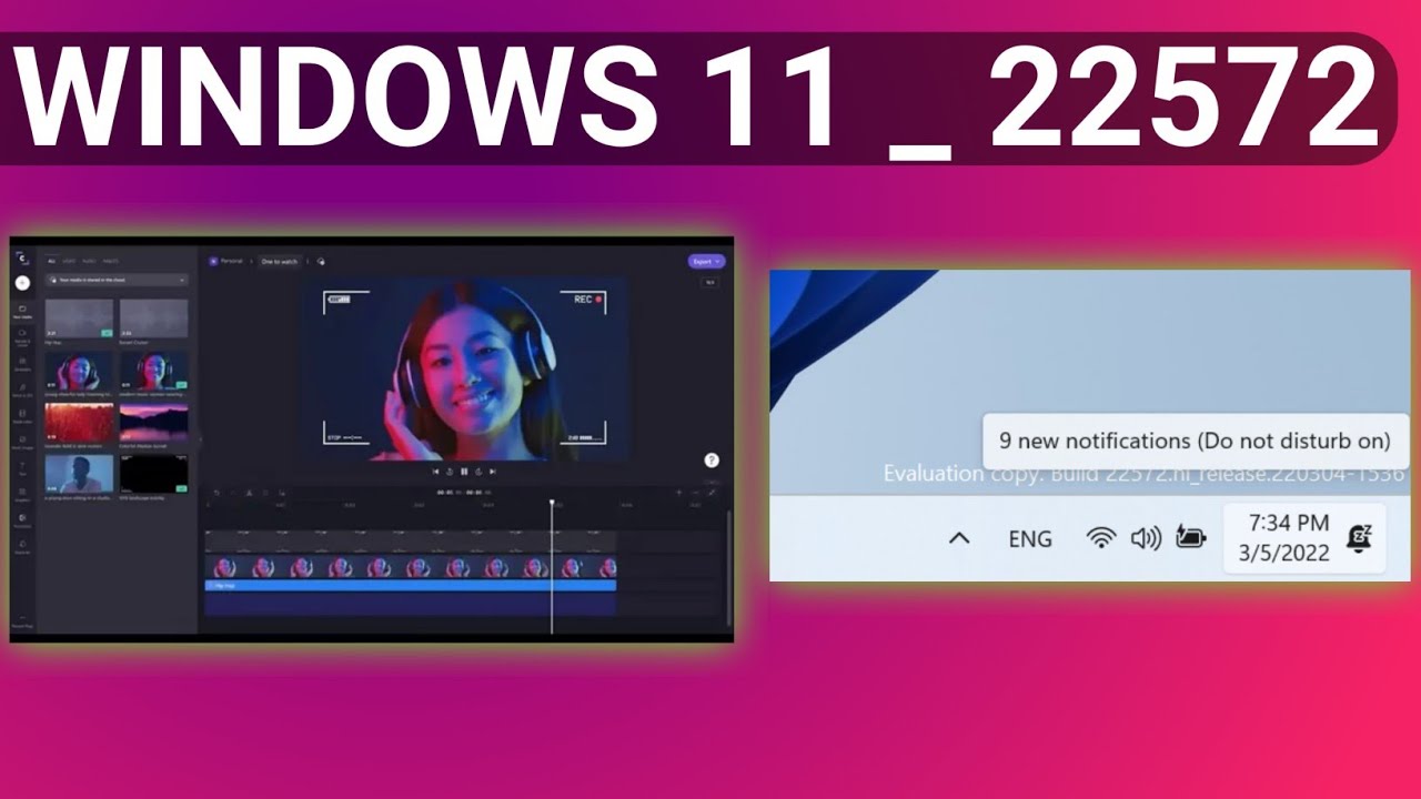 Windows 11 Insider Preview Build 22572 | Clipchamp Video Editor - 2022