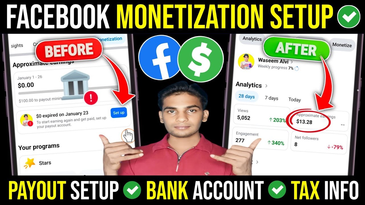 Facebook bank account setup | Set Up Payout Account Facebook | monetization on facebook page