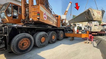 Lifting Beam with Cranes | Installation Process of 370 Ton Concrete Bridge Girder