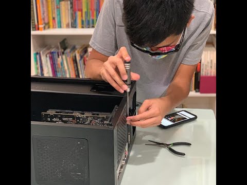 Abraham building a PC at The Miami Sudbury School Fall 2022 Time Lapse