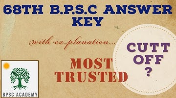 68th BPSC Answer key & expected cutt-off by - BPSC ACADEMY