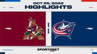 NHL Highlights | Coyotes vs. Blue Jackets - October 25, 2022