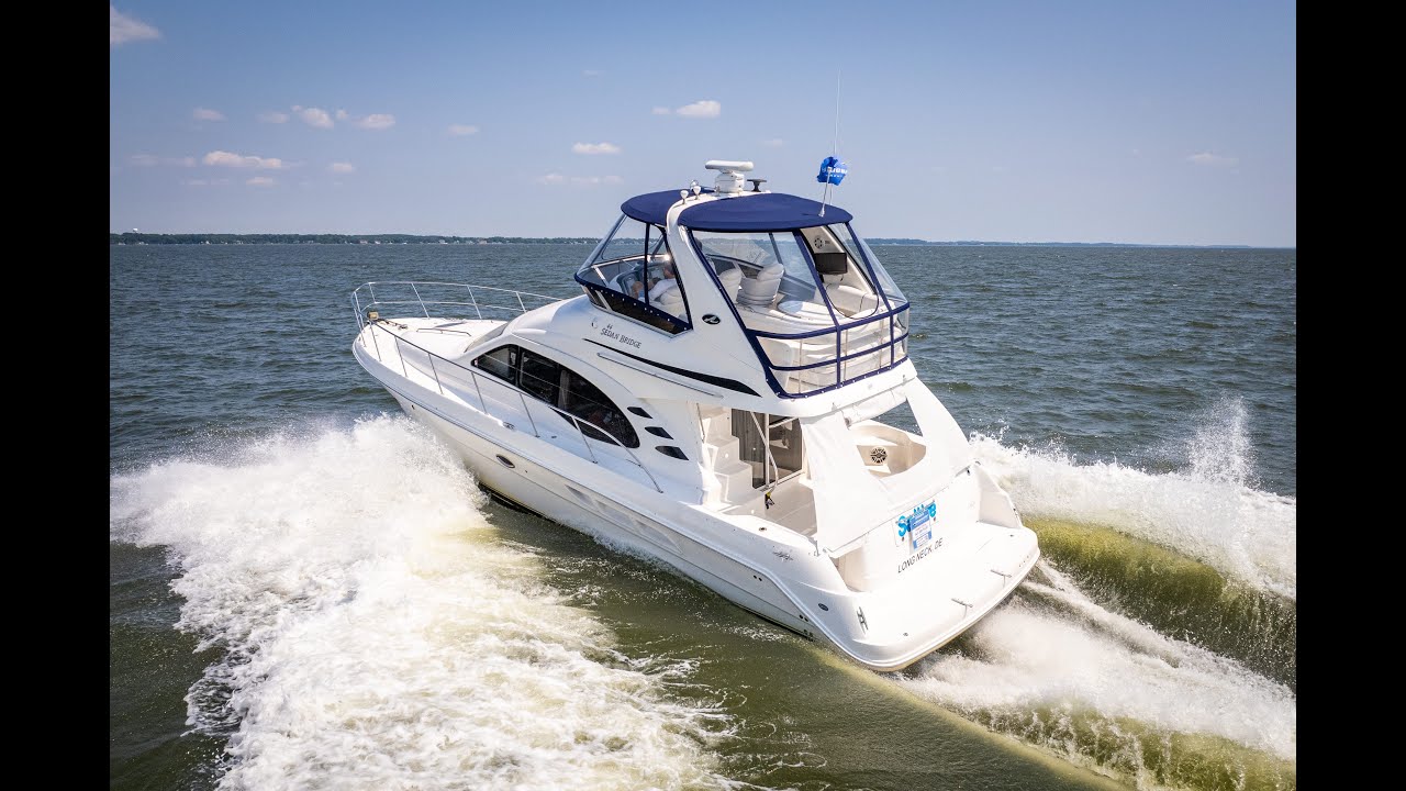 2007 Sea Ray 44 Sedan Bridge Video Tour with Drone For Sale Kent