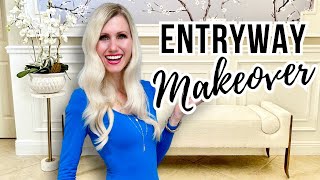 DIY *ENTRYWAY MAKEOVER* INSANE BEFORE & AFTER + HOW To HANG WALLPAPER