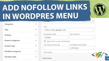 How to Add Nofollow Links in WordPress Navigation Menus | External Link