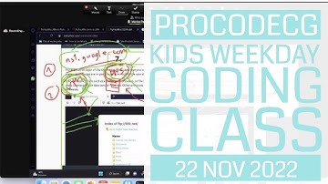 ProCodeCG Kids Weekday Coding Class - Tuesday - 22 Nov 2022