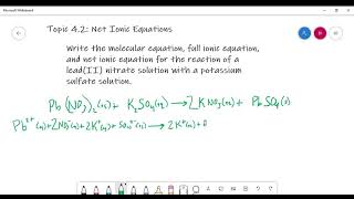 Topic 4 2  Net Ionic Equations